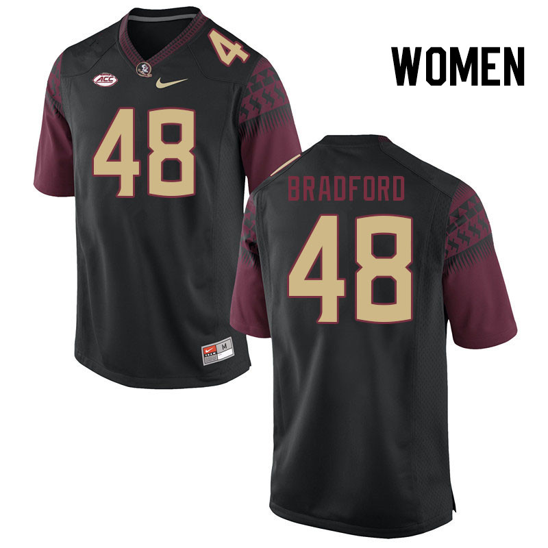 Women #48 Jayden Bradford Florida State Seminoles College Football Jerseys Stitched Sale-Black - Click Image to Close